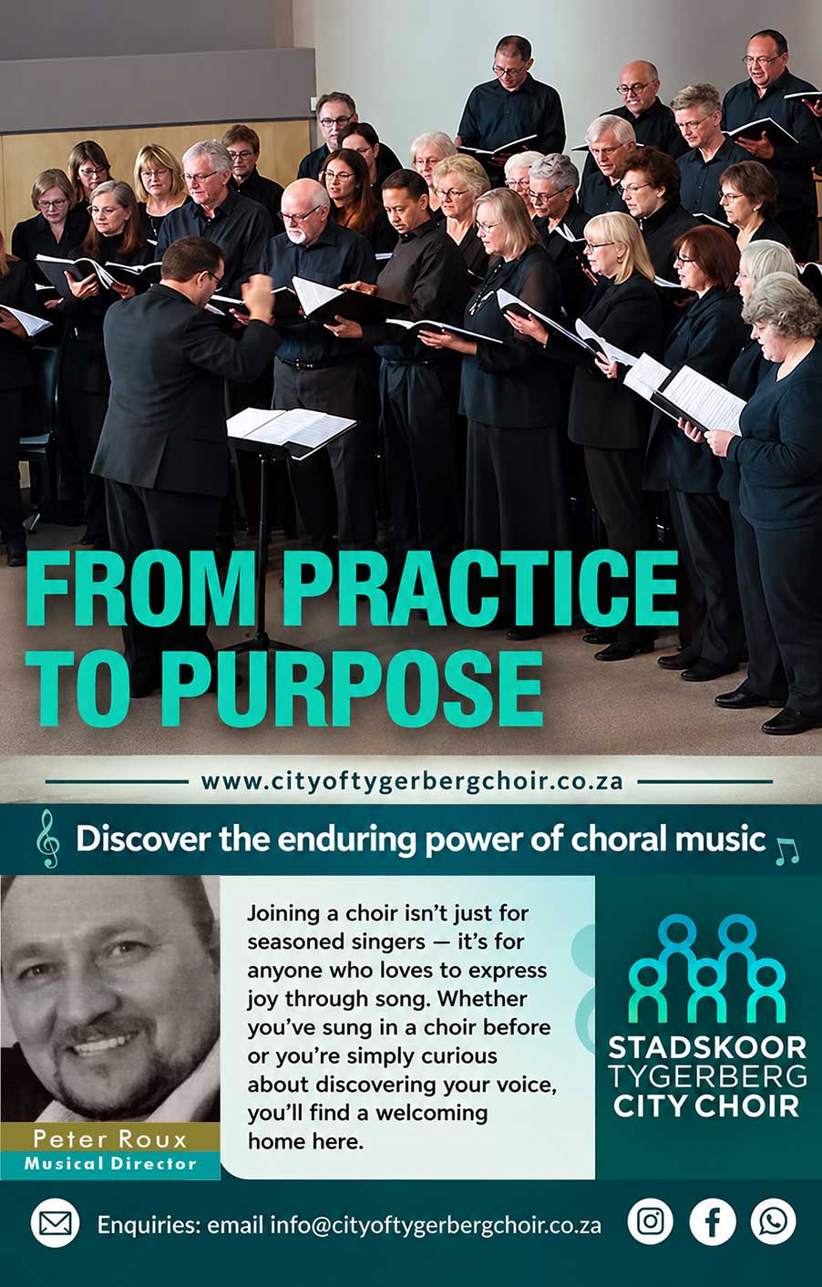 City of Tygerberg choir practise to join our choir